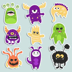 Funny monsters stickers