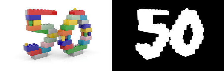 Obraz premium Number fifty (number 50) from building bricks