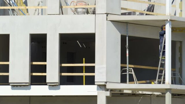 The view of the underconstruction building in the site in Estonia