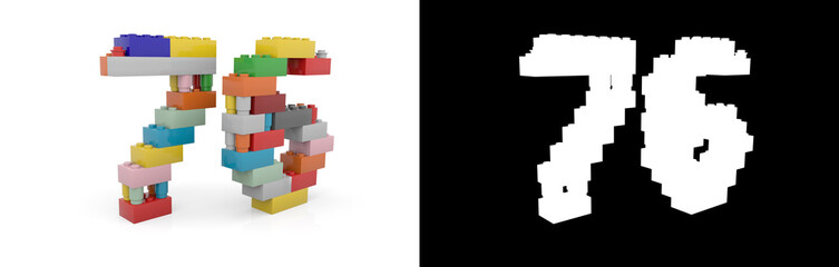 Obraz premium Number seventy-six (number 76) from building bricks