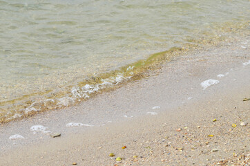 River  coast with waves,photo