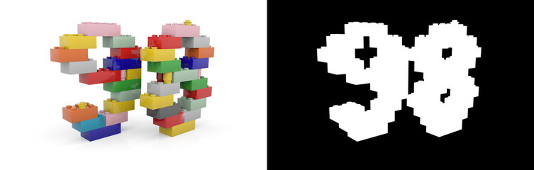 Fototapeta premium Number ninety-eight (number 98) from building bricks