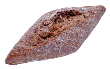 Multigrain dark bun isolated on a white background