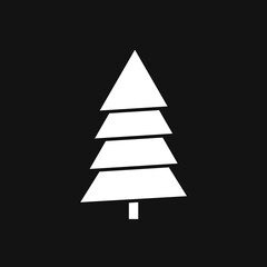 Fir Christmas tree flat line icon. Vector thin sign of evergreen plant, ecology logo. Forest symbol.