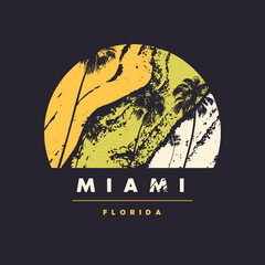 Miami Florida vector graphic t-shirt design, poster, print