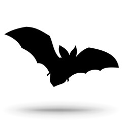 Bat. Halloween sign isolated on white. 