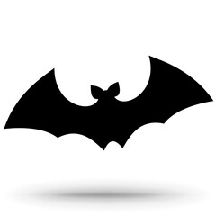 Bat. Halloween sign isolated on white. 