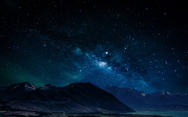 Fototapeta na wymiar Milky Way with stars shining brightly beautiful at night