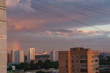 sunset over the city
