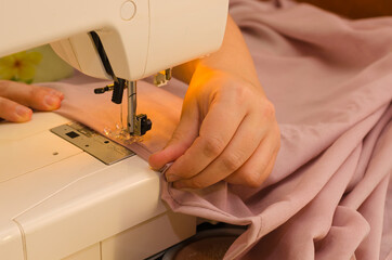 Сlose up of sewing machine