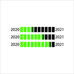 Happy New Year Loading 2020-2021, vector icon 