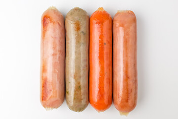 Pork sausage on white background