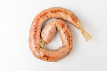 Pork sausage on white background