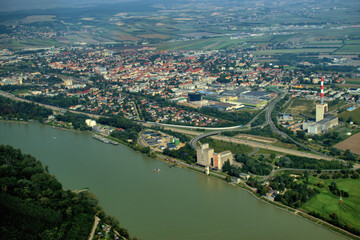 Donau in Oesterreich von oben 12.9.2020
