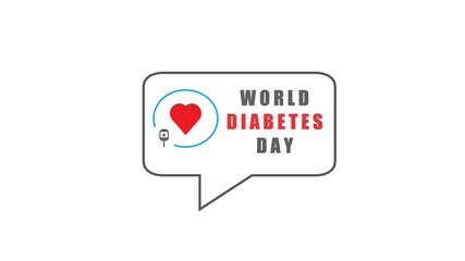World diabetes day. Blue ribbon DIABETES. Modern style logo illustration for november month awareness campaigns