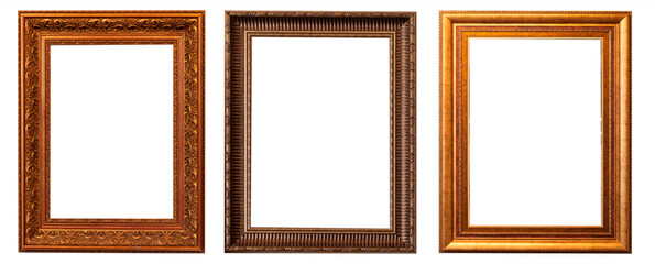 Frames picture baguettes isolated on white background set.