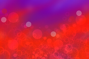 Christmas card template. Abstract festive gradient red blue xmas or New Year background texture with blurred bokeh lights. Space for design. Card concept or advertising.