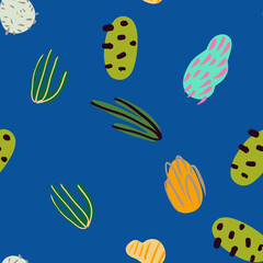Bright underwater seamless pattern with beautiful corals.