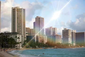 Obraz premium ワイキキのホテル