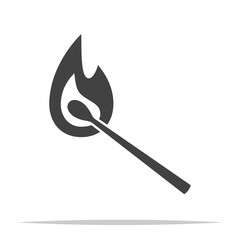 Burning match icon vector isolated
