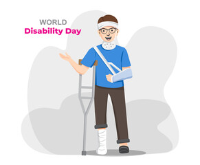 World disability day, handicapped persons. Vector illustration