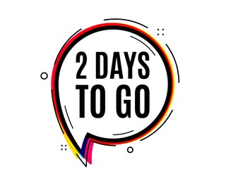 2 days to go. Speech bubble vector banner. Special offer price sign. Advertising discounts symbol. Thought or dialogue speech balloon shape. 2 days to go chat think bubble. Vector