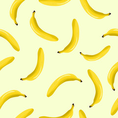 seamless pattern vector realistic illustration of bananas in the style of a flat with a cartoon flare