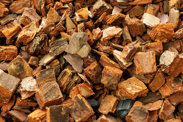 Best soil for orchids, pine bark, cut pine bark, prepared bark. Pine bark background