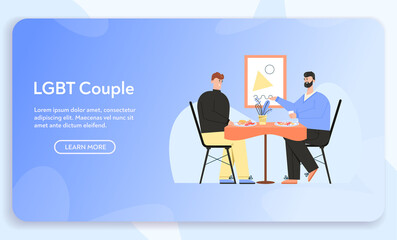 Vector banner of LGBT couple concept