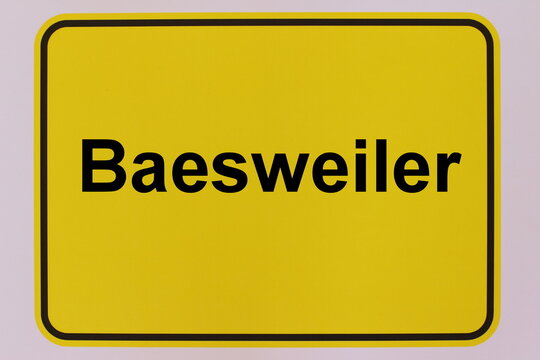 Grafische Darstellung des Ortseingangsschildes der Stadt Baesweiler