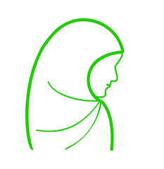 Muslim  hijab icon, avatar, logo concept. Vector illustration.
