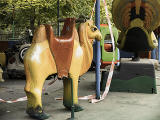carousel booths for children in an empty park