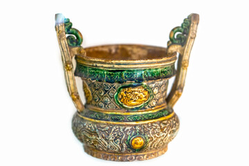 14th century feudal ceramic incense burner. Utensils were used in the rich people at that time in Vietnam