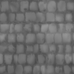 8K cobblestone pavement floor roughness texture, height map or specular for Imperfection map for 3d materials, Black and white texture