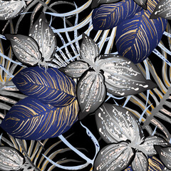 Tropical Leaf Modern Motif. Jungle Print. Foliage Summer