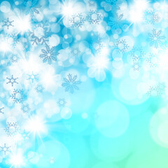 blue christmas background with snowflakes