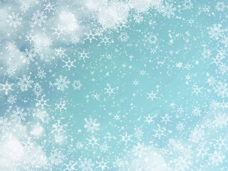 blue christmas background with snowflakes