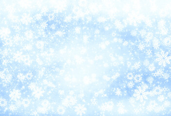 blue christmas background with snowflakes