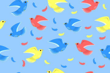 Fototapeta na wymiar seamless pattern with birds