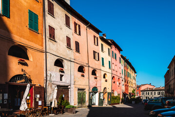 Fototapeta na wymiar Brisighella, a town nestled in the hills of Romagna.