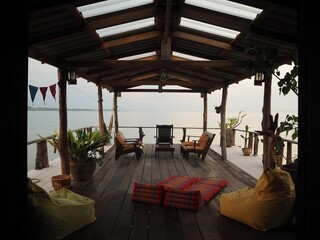 House on the beach. Fisherman village on Ko Lanta island Thailand