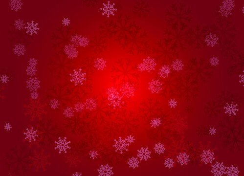 red color christmas background with snow pattern