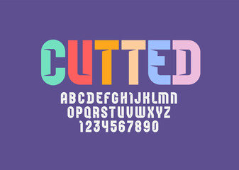 Font pastel colors , alphabet cut out paper, letters and numbers for you design, vector illustration 10eps