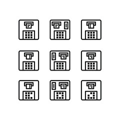 Atm machine icon set