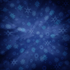 blue christmas background with snowflakes