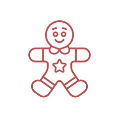 Gingerbread Man Vector Illustration Icon 
