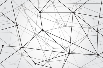 Obraz premium Network abstract connection isolated on gray background. Network technology background with dots and lines. Ai background. Modern abstract concept. Ai vector, network technology