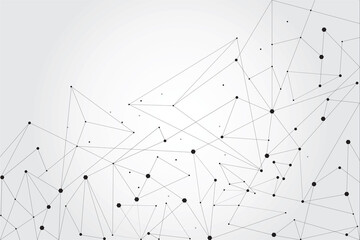 Network abstract connection isolated on gray background. Network technology background with dots and lines. Ai background. Modern abstract concept. Ai vector, network technology