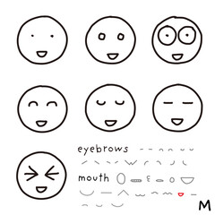 Fototapeta premium hand-drawn facial expression icon_00_m
