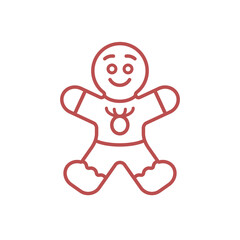 Gingerbread Man Vector Illustration Icon 
